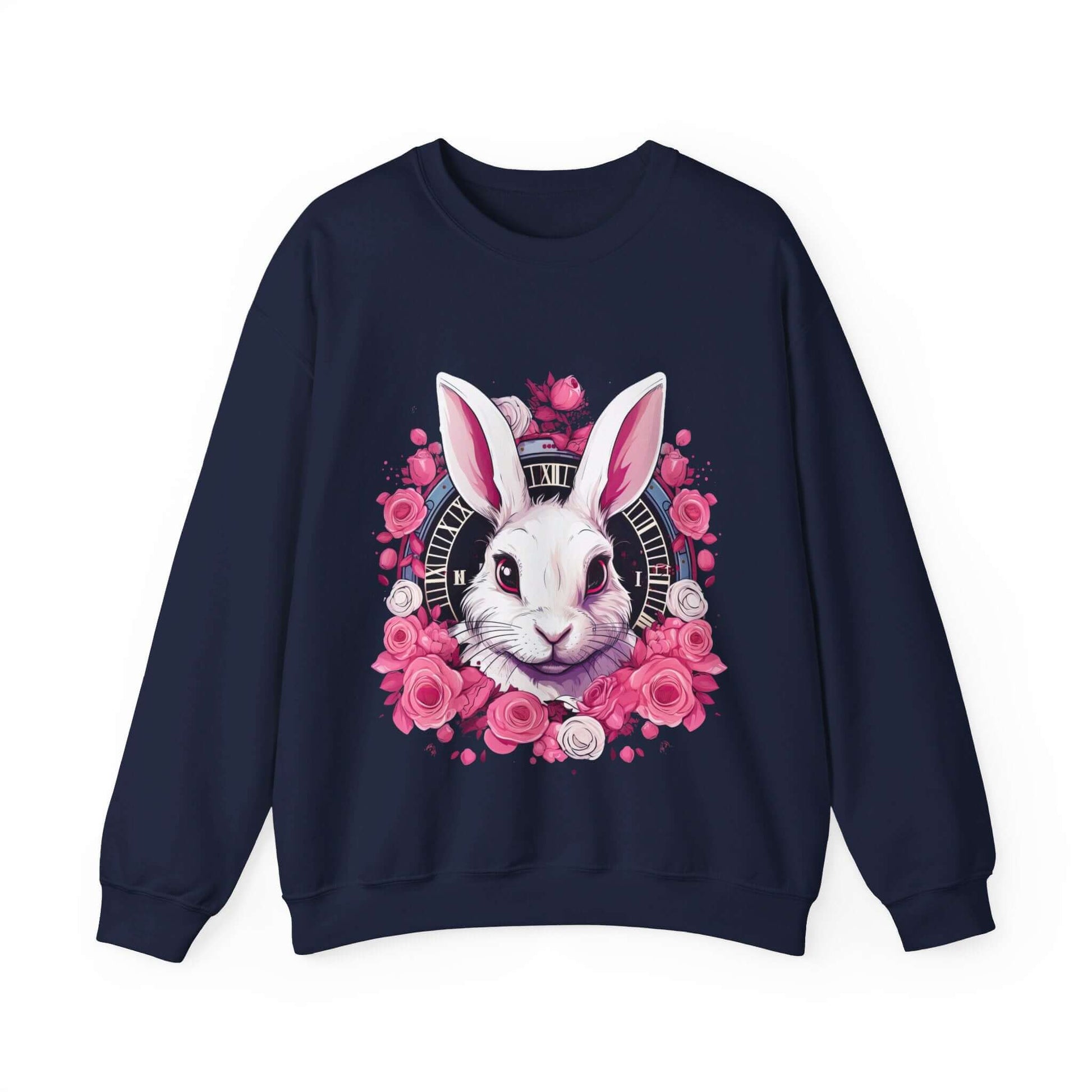 Whimsical White Rabbit Sweatshirt for Fantasy Lovers