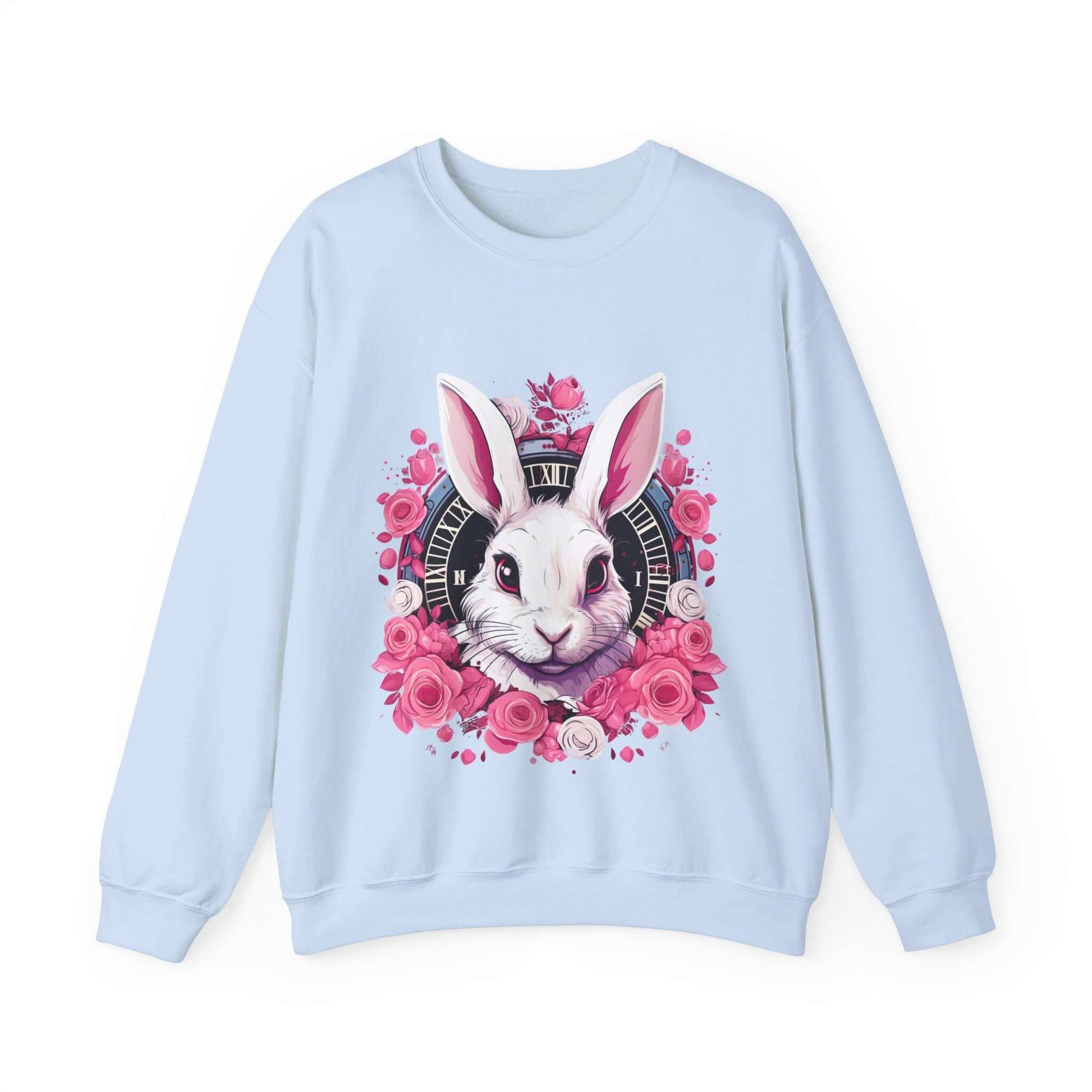 Whimsical White Rabbit Sweatshirt for Fantasy Lovers