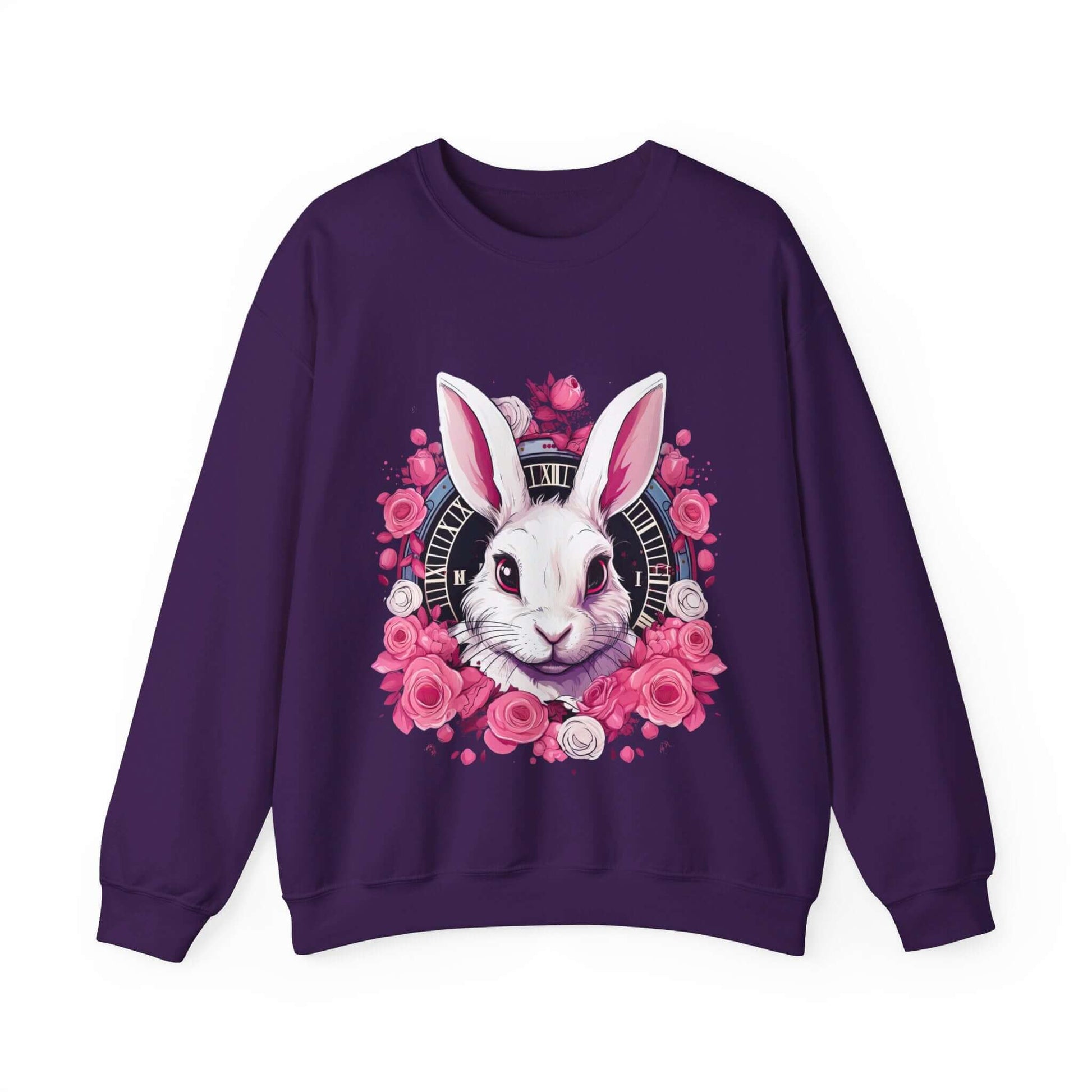 Whimsical White Rabbit Sweatshirt for Fantasy Lovers