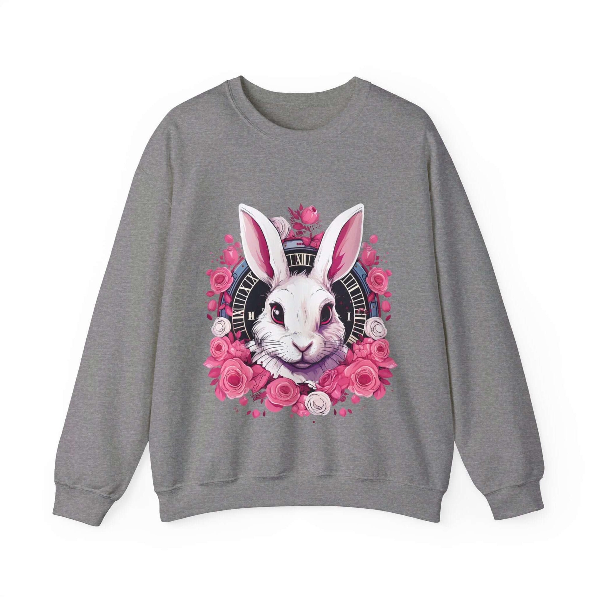 Whimsical White Rabbit Sweatshirt for Fantasy Lovers