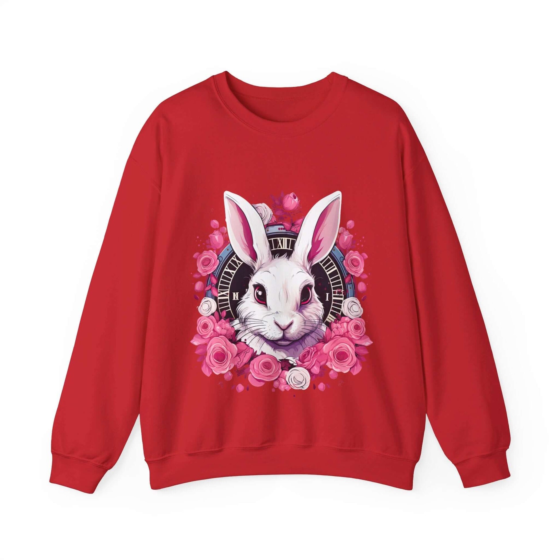 Whimsical White Rabbit Sweatshirt for Fantasy Lovers