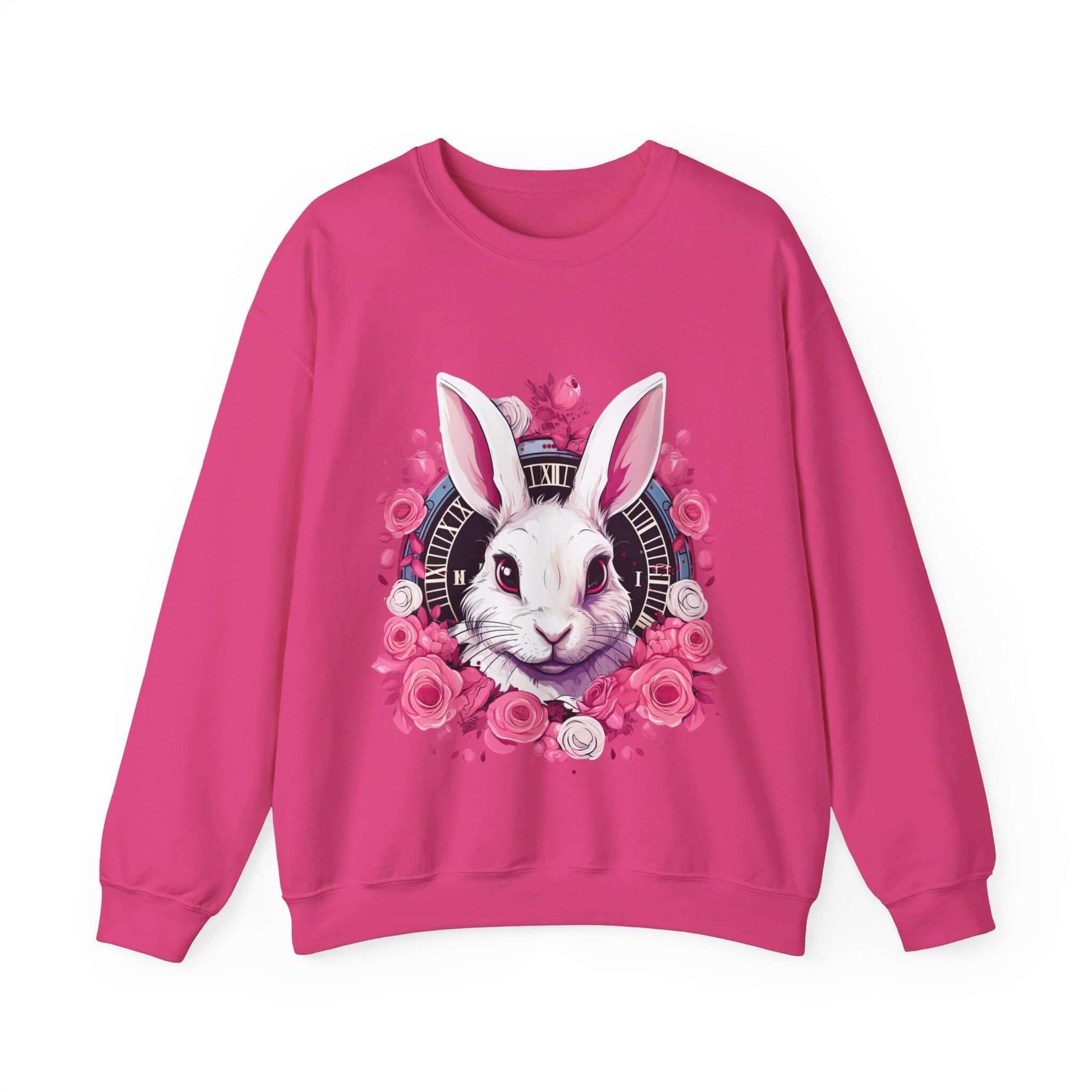 Whimsical White Rabbit Sweatshirt for Fantasy Lovers