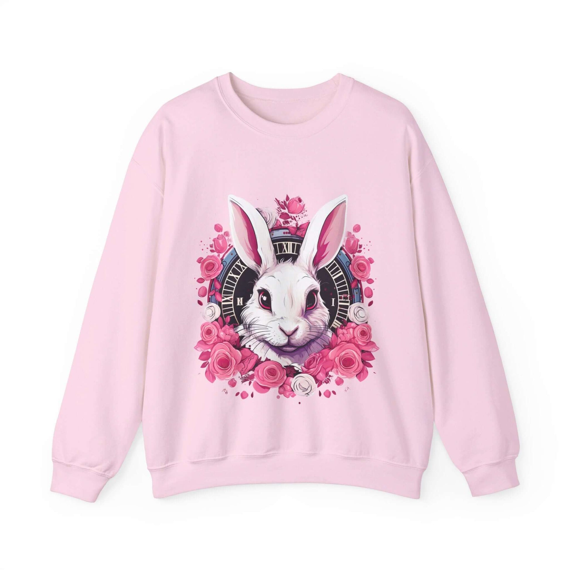 Whimsical White Rabbit Sweatshirt for Fantasy Lovers